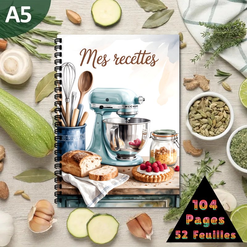 Cocktail Recipe Book - French Recipe Book, Personal Recipe Book,