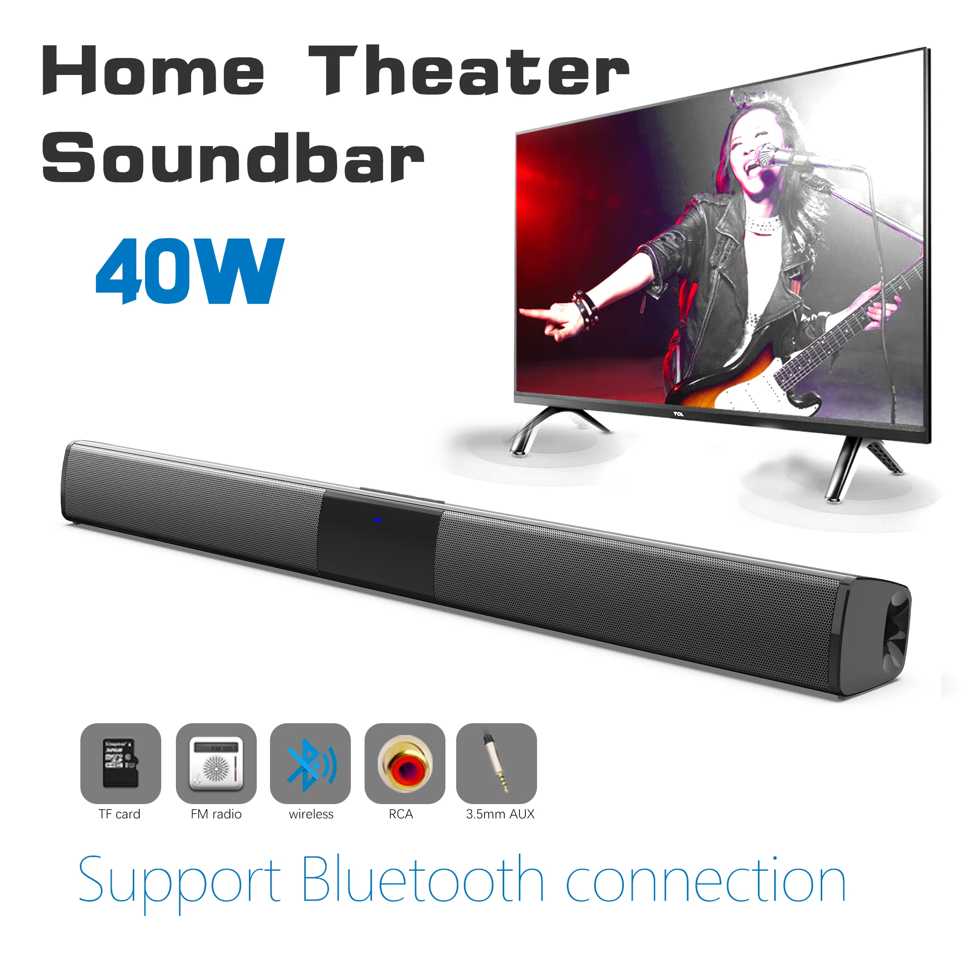 Home Bar And Theater - 40W High Power Soundbar for TV