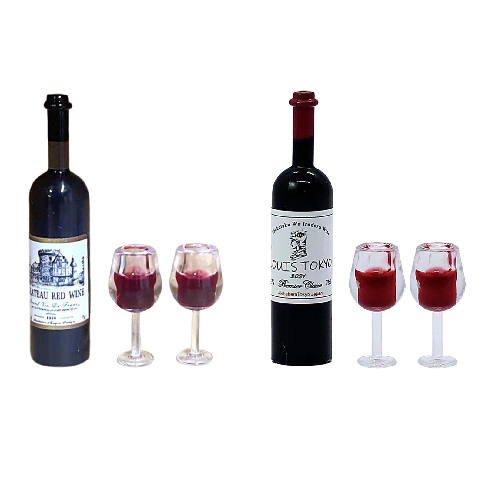 Home Bar Setup - 1/12 Scale Dollhouse Wine Bottle Cups