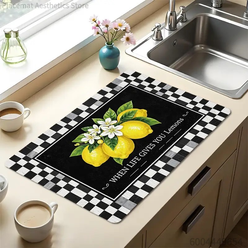 Home Bar Sink - Rubber Dish Drying Mat for Kitchen