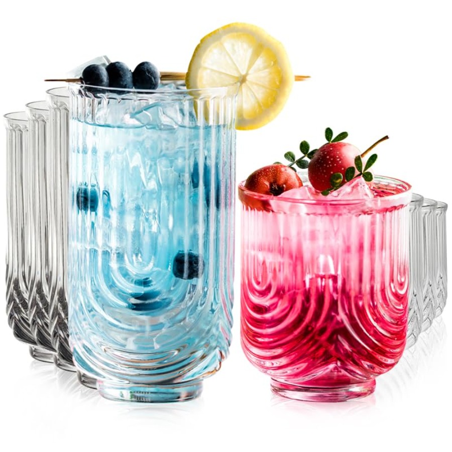 Art Deco Cocktail Glasses, Rib - огляд і ціна Highball Glass Set