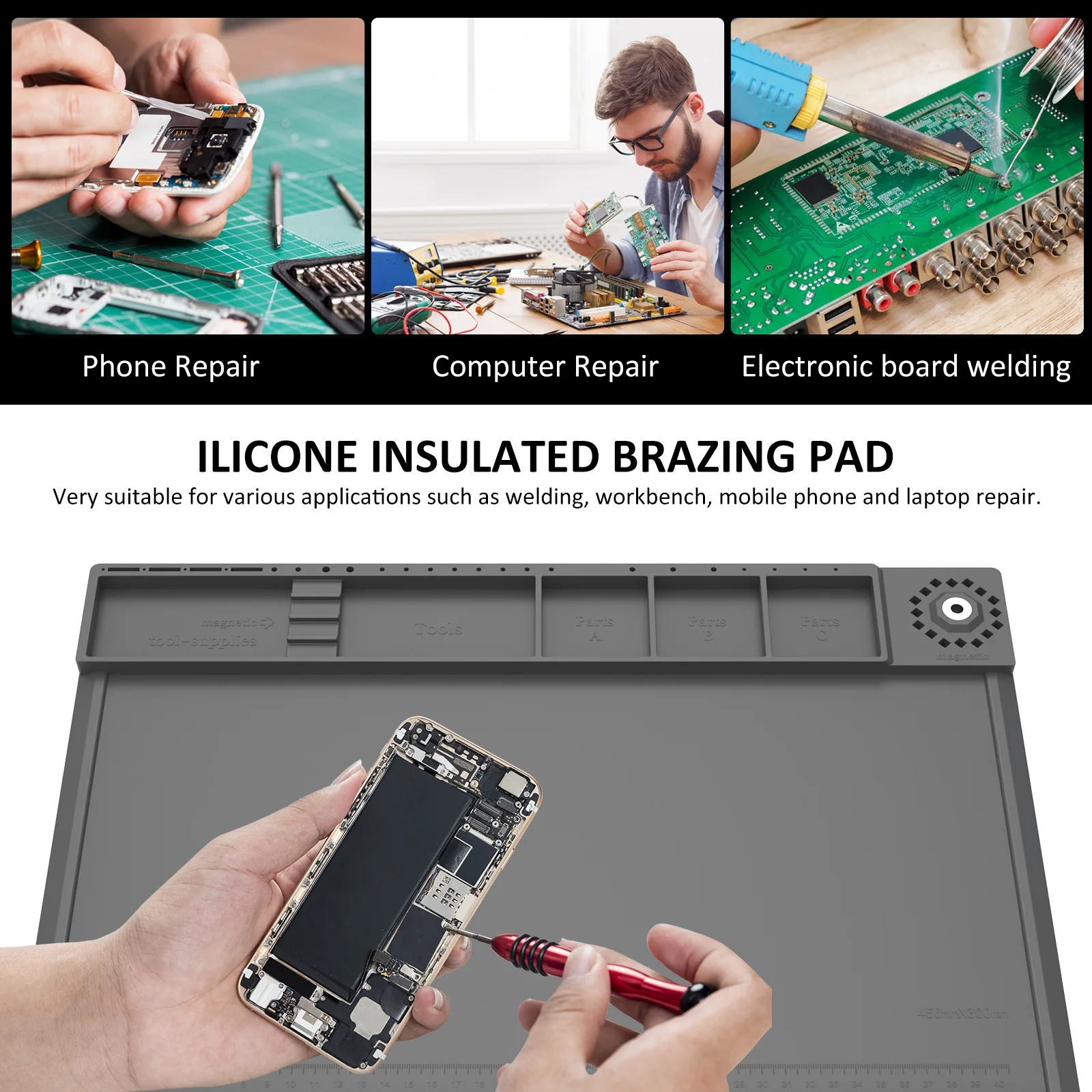 Soldering Station Mat Silicone - огляд і ціна Bar Mat Rubber
