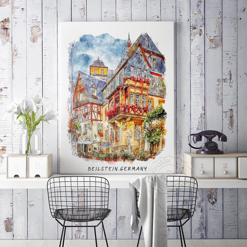Watercolor Print, World Travel - огляд і ціна Home Barcelona
