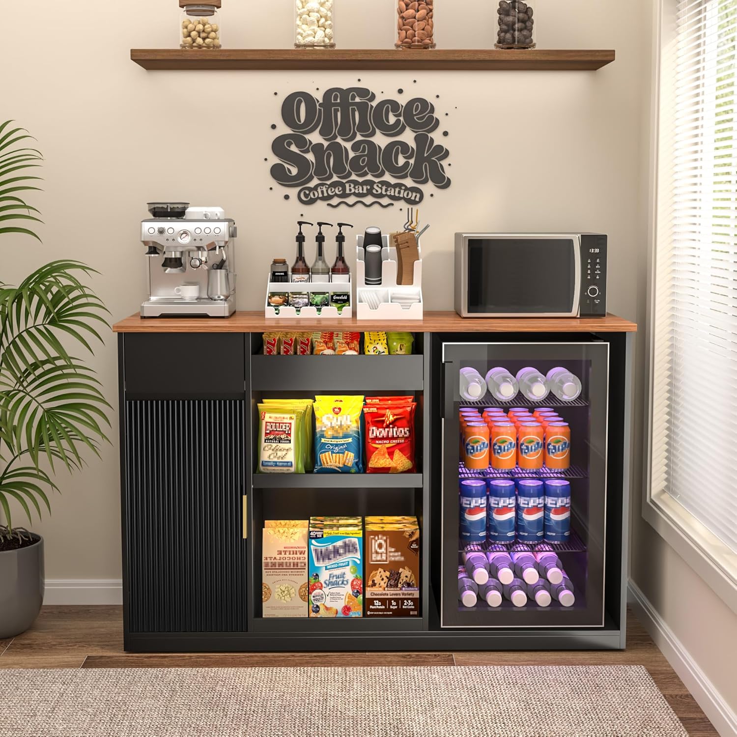 Snack Bar Cabinet with Fridge  - огляд і ціна Home Bar And Theater