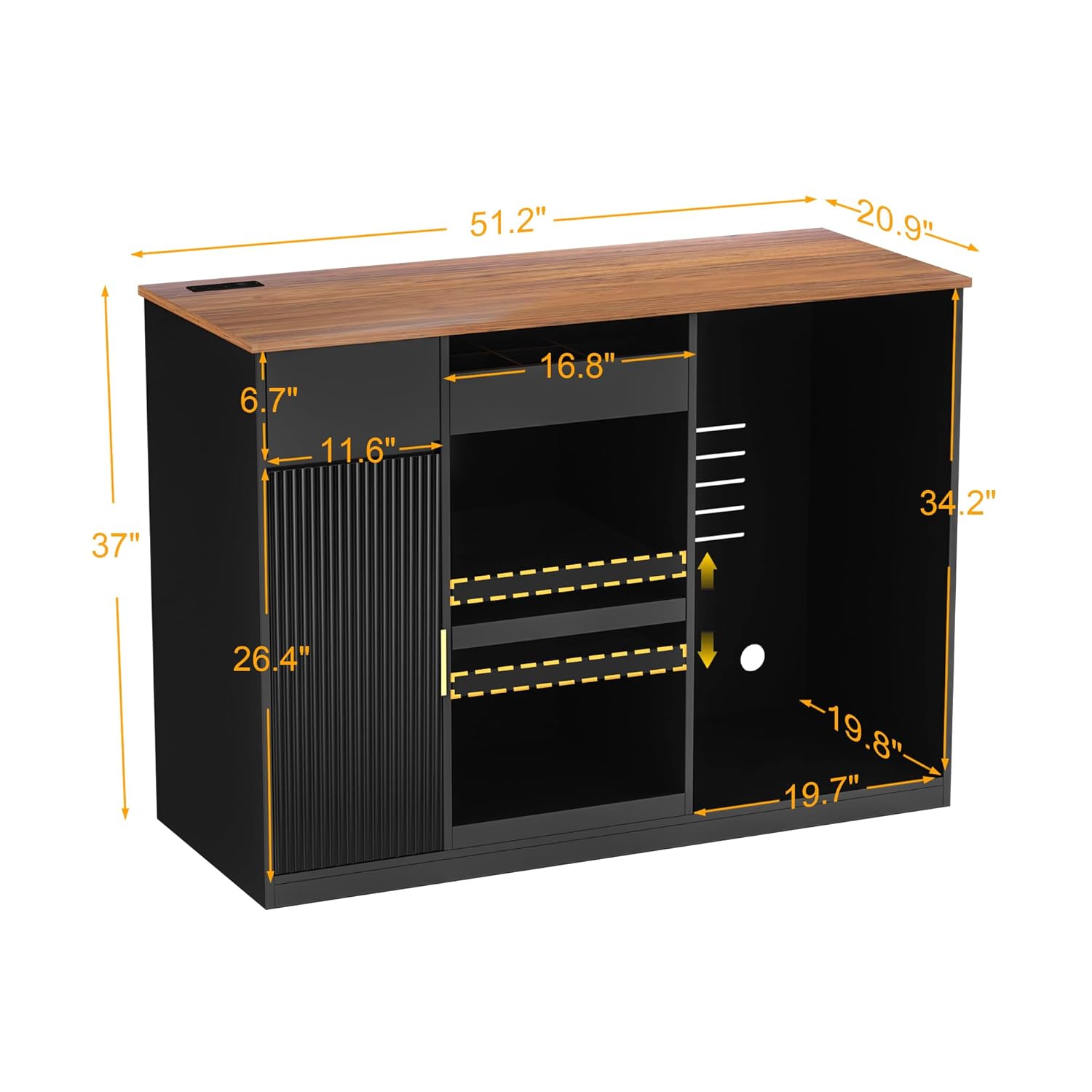Snack Bar Cabinet with Fridge  - огляд і ціна Home Bar And Theater
