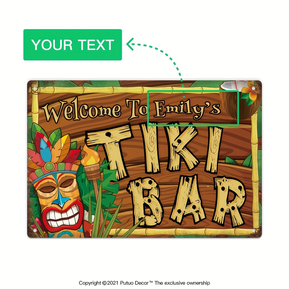 Custom  Decor Tiki Bar Sign, P - огляд і ціна Home Bar And Restaurant
