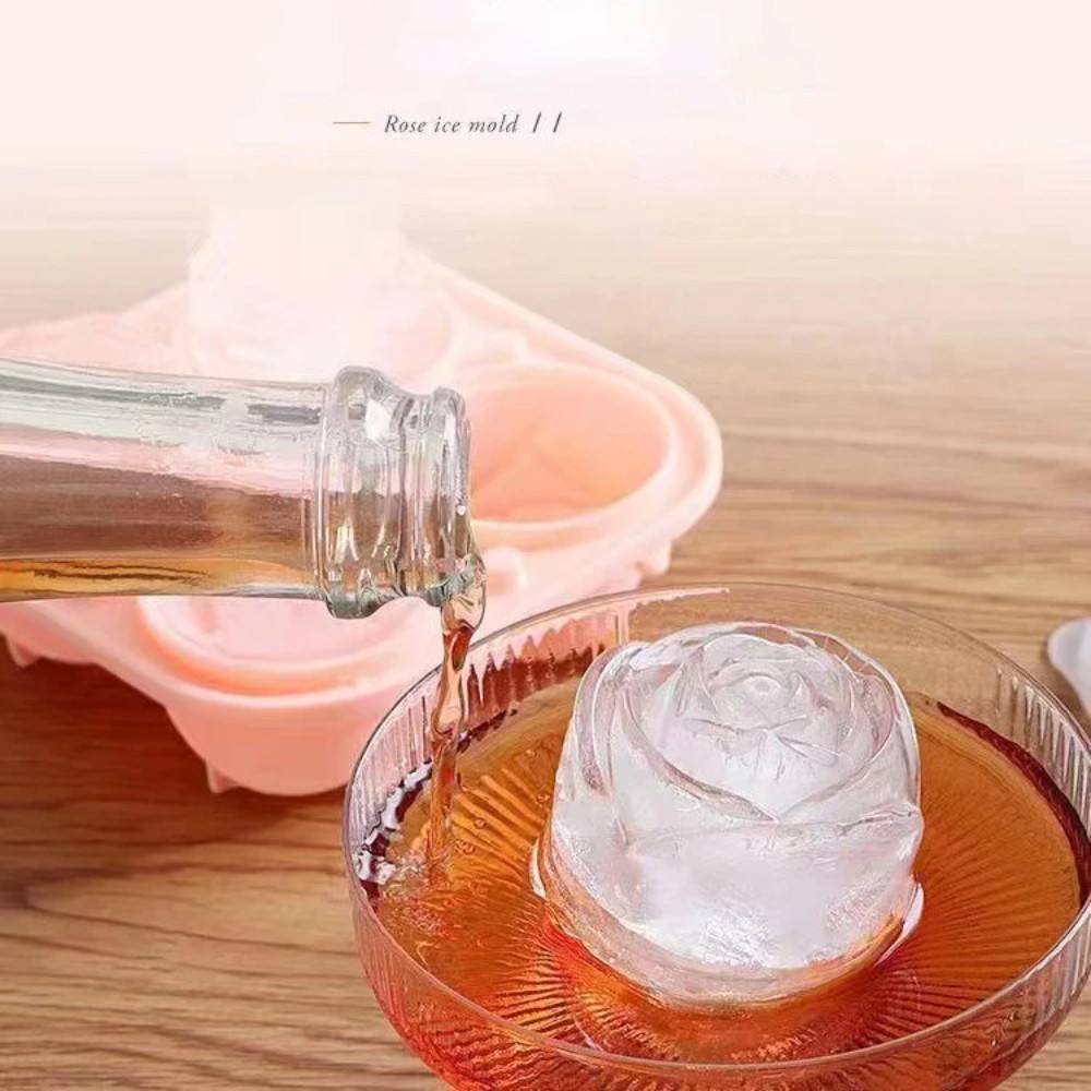 3d rose silicone ice molds 4-h - огляд і ціна Ice Mold Sphere