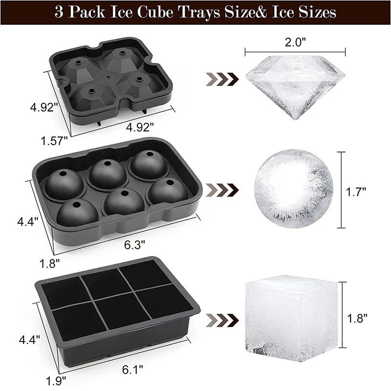 Large Ice Cube Trays Silicone  - огляд і ціна Ice Mold Sphere