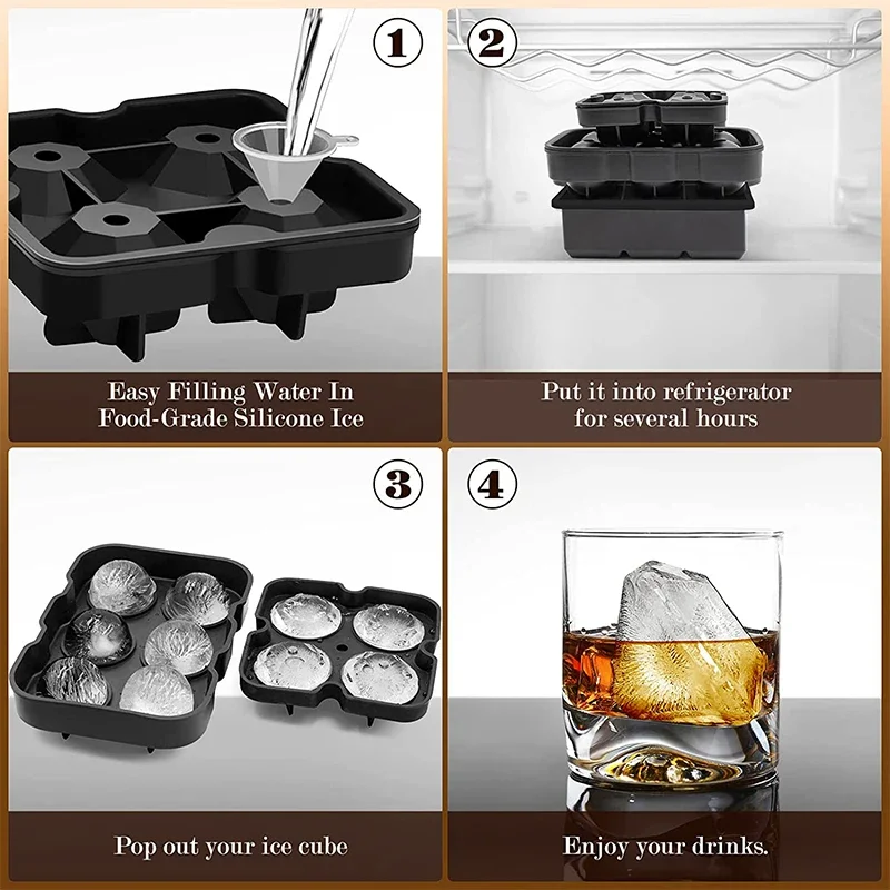 Large Ice Cube Trays Silicone  - огляд і ціна Ice Mold Sphere