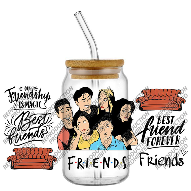 Retro Friend Themed UV DTF 16o - огляд і ціна Old Fashioned Glass